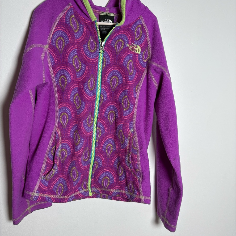 The North Face Kids' Purple and Green Patterned fleece